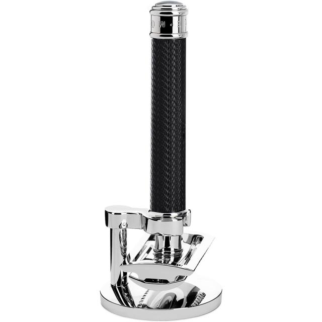 ミューレ TRADITIONAL クラシックレイザー スタンド付／クローズドコム・メタルブラック + 替刃一枚