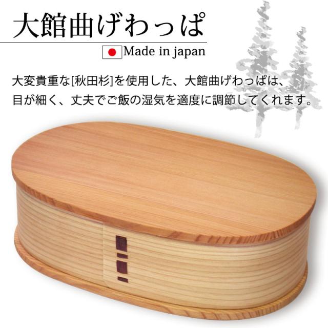 お弁当箱 大館工芸社 曲げわっぱ 小判弁当箱 (大) 秋田杉 750ml 1段 日本製 お弁当箱 曲げわっぱ弁当箱 まげわっぱ 男子 大容量 女子 大人 子供 女の子 男の子 スリム おしゃれ 大舘 遠足 麺 丼 木製 送料無料_1
