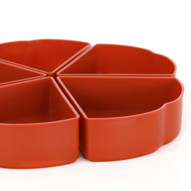 お重用 小鉢 赤（朱） 桜型重箱用 仕切り 5ツ切り中子（一段分