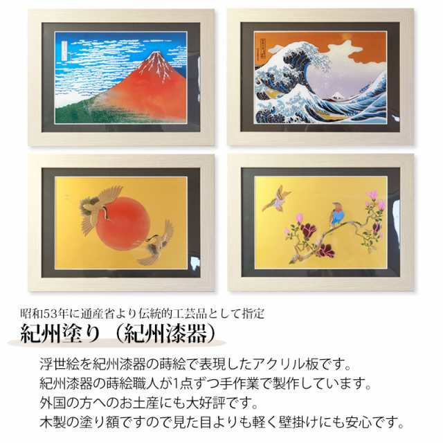 絵画 浮世絵 額縁 付き 48cm インテリア 日本画 アクリル板 葛飾北斎