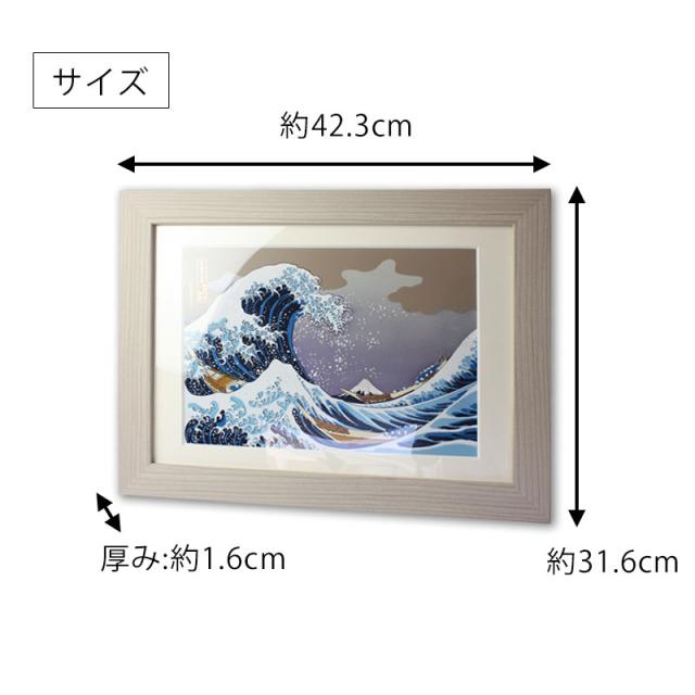 葛飾北斎 富嶽三十六景 神奈川沖浪裏 紀州塗り 浮世絵 おしゃれ 蒔絵 絵画 額入り 木製 蒔絵額 冨嶽三十六景 インテリア雑貨 絵 名画 壁掛け 自立 和風 和モダン 富士山 飾り 日本製 国産 送料無料 海外 プレゼント ギフト 贈り物_8