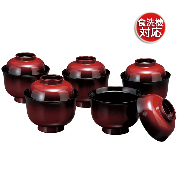 紀州塗り 3.2寸 5客セット 吸物椀(小) 塗り分 篁(5客入) お椀 お碗 汁椀 小夜 おわん 和食器 来客用 御祝い 内祝い ギフト 贈り物 日本製 国産 味噌汁 おしゃれ k_name