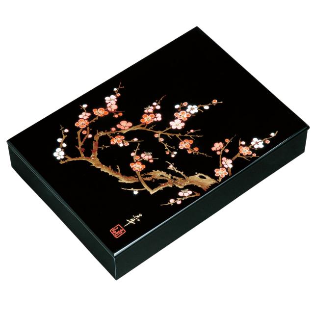 文庫 紀州塗り 木製 尺１寸 板蓋手許箱 香林（A4判） 書類入れ 蓋付き 収納ボックス フタ付き 収納ケース 書類ケース 祝儀袋入れ レターケース 手紙入れ 書斎 小物入れ 文具入れ 整理箱 和雑貨 日本製 国産 k_name