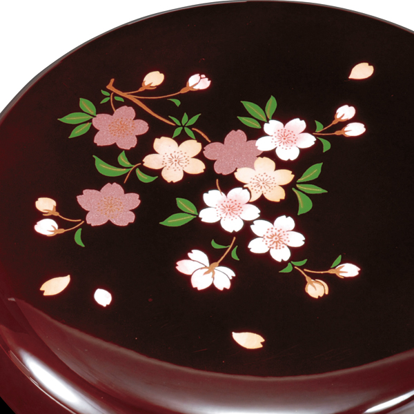 紀州塗り 6寸 菓子器 菓子鉢 蓋付き 溜 里桜 お菓子入れ 日本製 国産