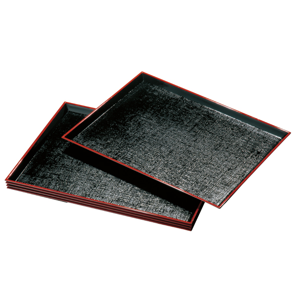 紀州塗り 尺３寸 定食盆 黒 布目 5枚組 ノンスリップ すべり止め加工 お盆 トレー トレイ おぼん 日本製 国産 k_nameの通販は 8,181円