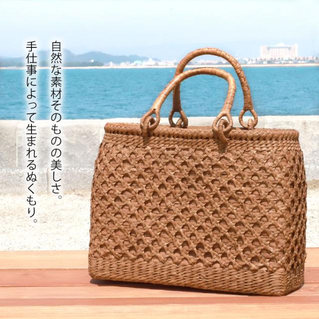 山葡萄 かごバッグ 1年保証付き 内布付き 山ぶどう やまぶどう 蔓 天然素材 カゴバッグ 籠バッグ バスケット レディース 大人 おしゃれ 二重六ツ目編み リングハンドル 手提げ B5 ハンドメイド 手作り 母の日 k_name_16