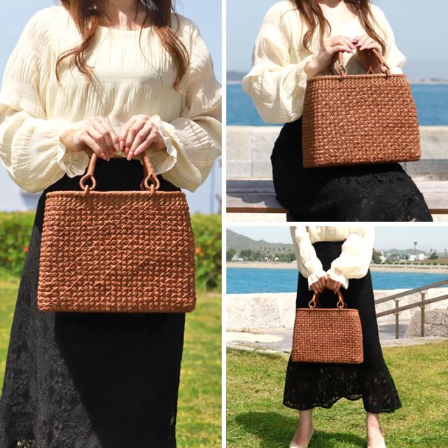 山葡萄 かごバッグ 1年保証付き 内布付き 山ぶどう やまぶどう 蔓 天然素材 カゴバッグ 籠バッグ バスケット レディース 大人 おしゃれ 綺麗 網代編み リングハンドル 手提げ ハンドメイド 手作り 母の日