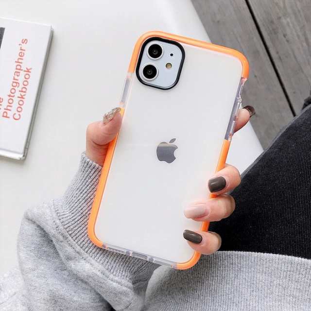 中古】 iPhone11pro スマホケース みかん 透明 韓国 クリアケース