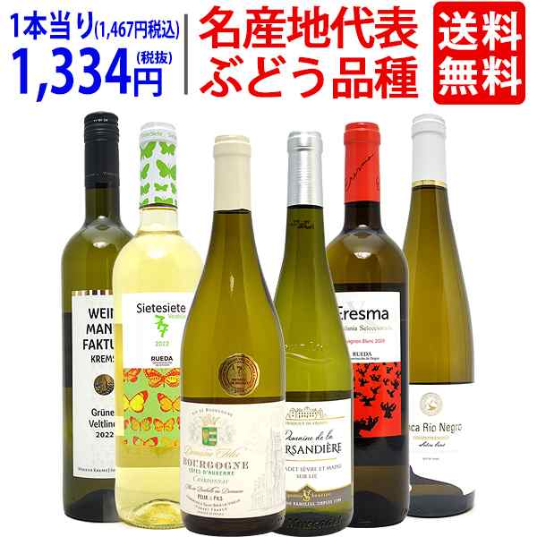 ワイン ワインセット 名産地 代表ぶどう品種 白６本セット 送料無料 ^W0S329SE^