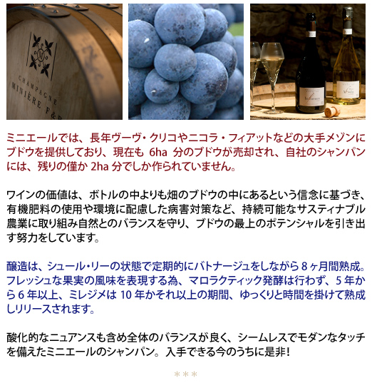 シャンパーニュ ミニエール アンフリュアンス ブリュット 箱なし 750ml フレデリック&amp;ロドルフ 白泡 コク辛口 ^VAMN06Z0^_2