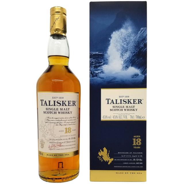 タリスカー 18年 45.8度 700ml 並行品 青箱 金キャップ シングルモルト スコッチウイスキー スカイ ^YCTS18J7^