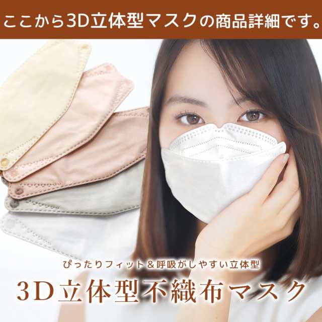 立体型 3D 30枚セット A 不織布 マスク 3色 4層構造 - 2
