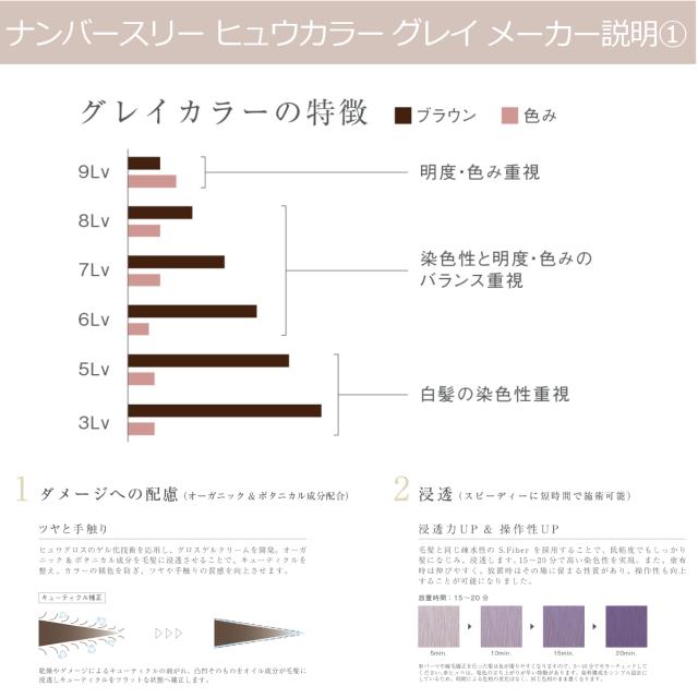 白髪染め ヒュウ カラー グレイ HUE 80g 1個と ナンバースリーオキシ