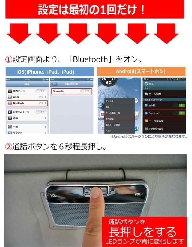 Bluetooth ハンズフリー 通話キット 車載 車内通話 ハンズフリーキット シガーソケット電源対応 Bt Ld 168 の通販はau Pay マーケット Kyplaza