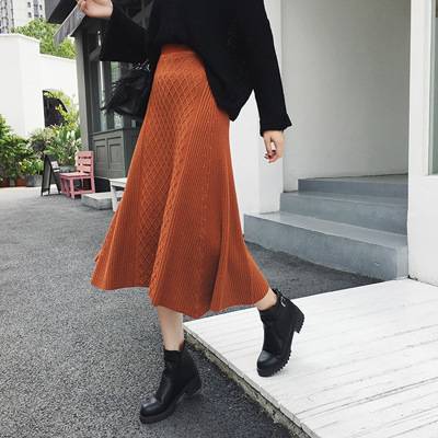 ダイヤカット リブニットスカート ニット スカート Aライン ニットスカート ロングスカート ベイクドカラー ミモレ丈 ロング丈の通販はau Pay マーケット Sayurio