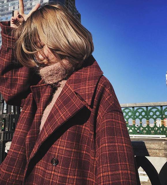 オーバーサイズ チェック柄 コート ロングコート チェックコート ダブルジャケット アウター ボリューム袖 秋冬 レディース コート レデの通販はau Pay マーケット Sayurio