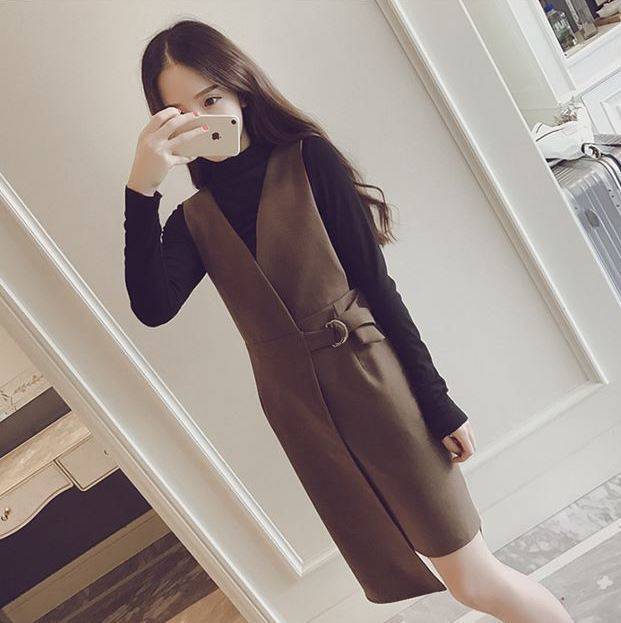 アシンメトリー 丈違い スカート ワンピース ミディワンピ ジャンスカ スーツ Vネックノースリーブ ひざ丈 ミニワンピ の通販はau Wowma Sayurio