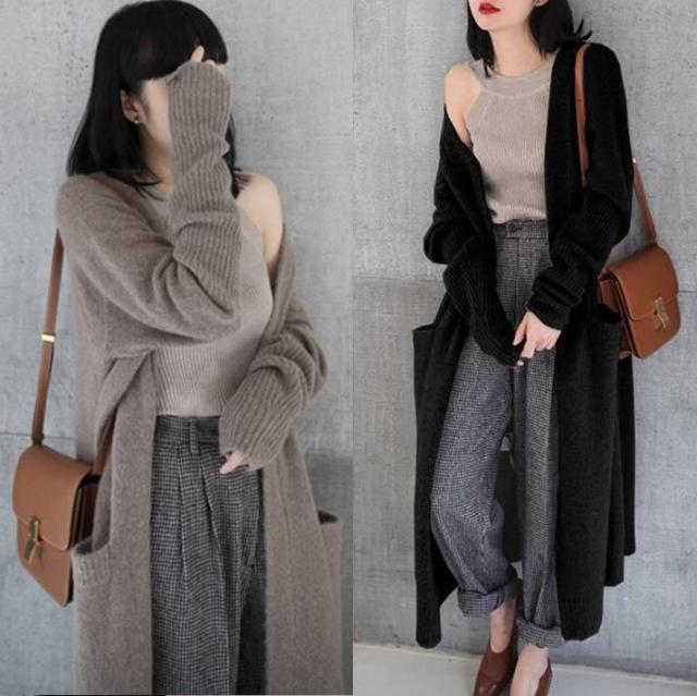 ニット ロング カーディガン ロングカーデ リブニット マキシ丈 ニットカーディガン アウター レディース 無地 大きいサイズの通販はau Pay マーケット Sayurio