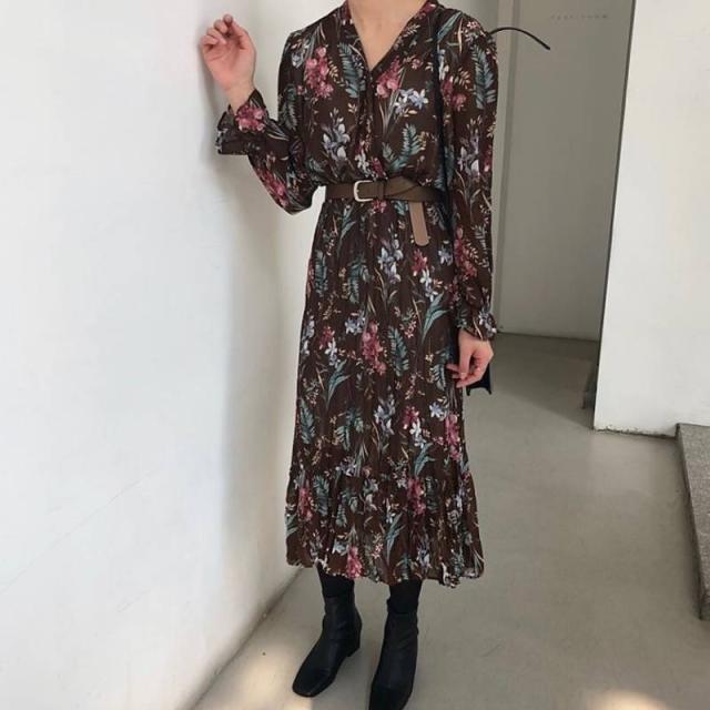 シフォン ワンピース レトロ 花柄 ワンピース 小花柄 ワンピース 結婚式 お呼ばれ ドレス パーティードレス 結婚式 二次会 ワンピース の通販はau Pay マーケット Sayurio