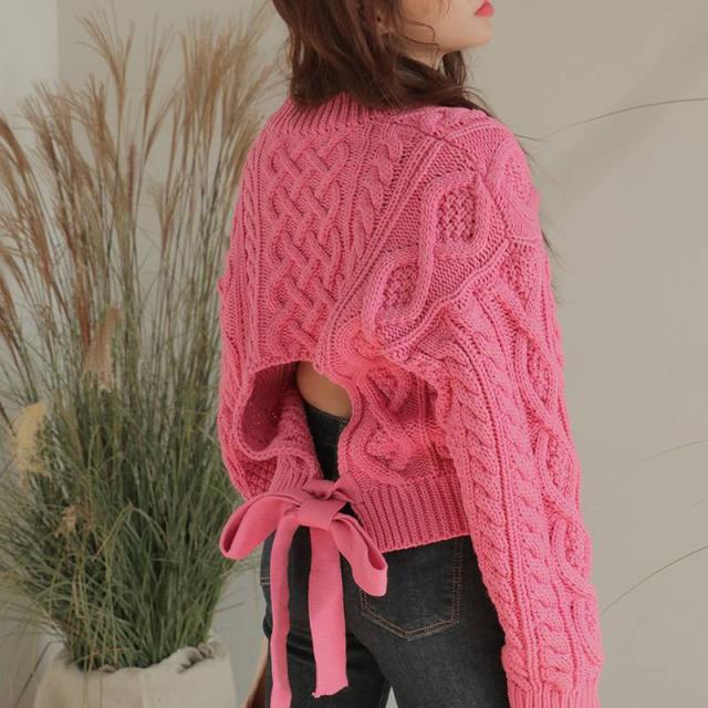 バックリボンニット バックデザインニット セーター レディース セーター ニットセーター レディース バックリボン オルチャン 韓国 ファの通販はau Pay マーケット Sayurio