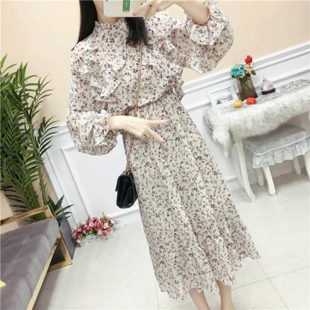 レトロ 花柄 ワンピース 花柄 ロングワンピース シフォン ワンピース マタニティ ワンピース お呼ばれ ワンピース ハイネック ワンピースの通販はau Pay マーケット Sayurio