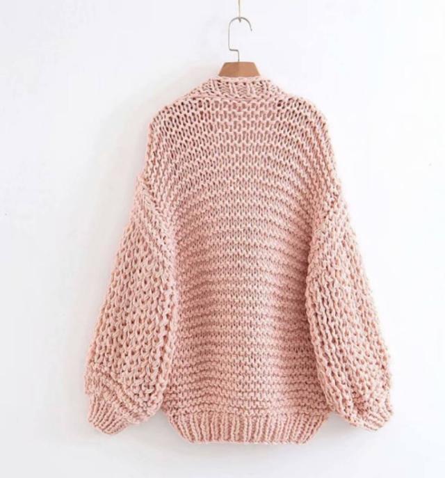 ざっくりニットカーディガン レディース トップス ニット ざっくりニット セーター チューリップ袖 ふんわり袖 カーディガン カーデ ママの通販はau Pay マーケット Sayurio