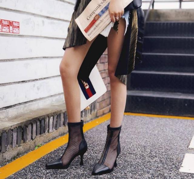 8cmヒール メッシュショートブーツ サマーブーツ レディース メッシュ パンプス オープントゥ ファッションサンダル ローヒール カジュの通販はau Pay マーケット Sayurio