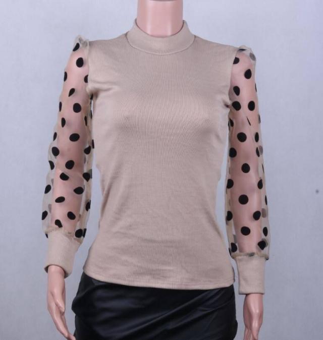 シースルー トップス 透け 長袖 レディース トップス 長袖 ドット柄 トップス シースルー袖 レディース 水玉 レース トップス 透け感 シの通販はau Pay マーケット Sayurio