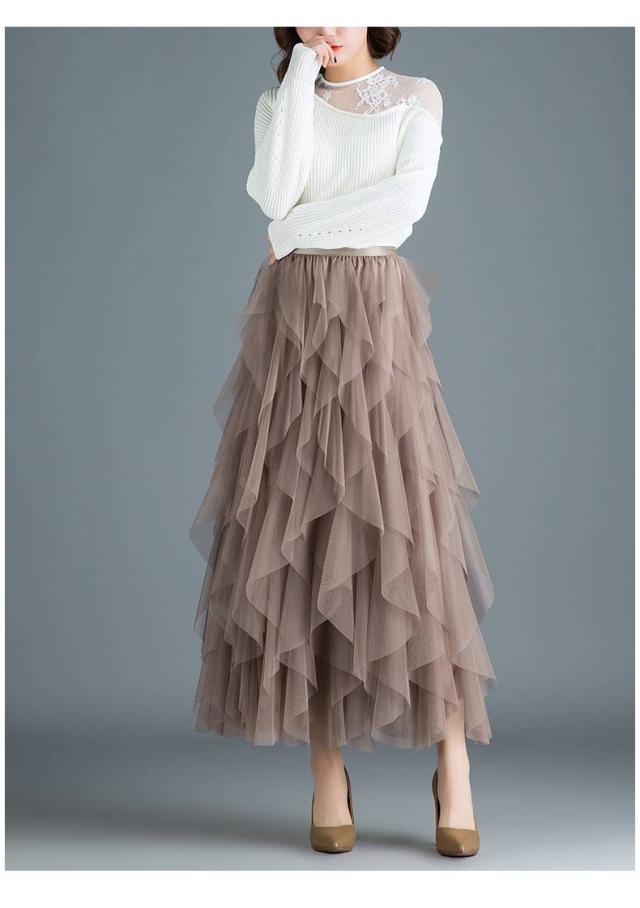 ランダム重ねチュールボリュームスカート チュールスカート ロング チュール スカート レース ミモレ丈 スカート マキシ丈 ロングスカーの通販はau Pay マーケット Sayurio