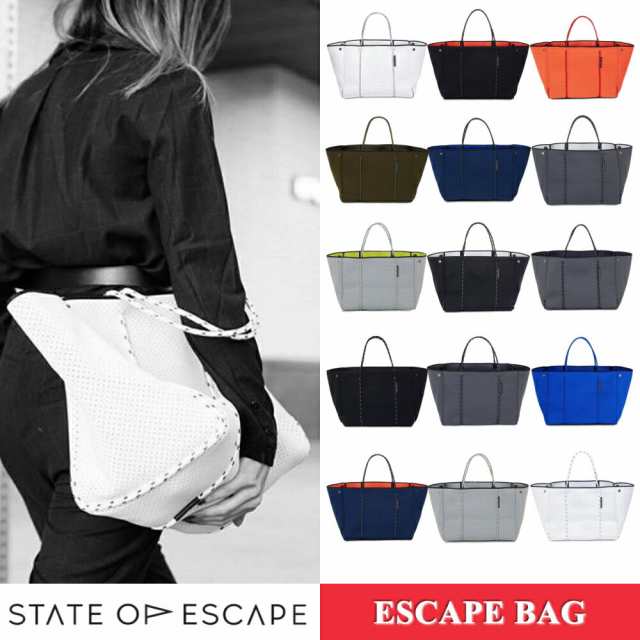 State of Escape ステイト オブ エスケープ ネオプレン トートバッグ 大容量 マザーズバッグ ビーチ 軽量 A4 BAG  ミニポーチ付き｜au PAY マーケット