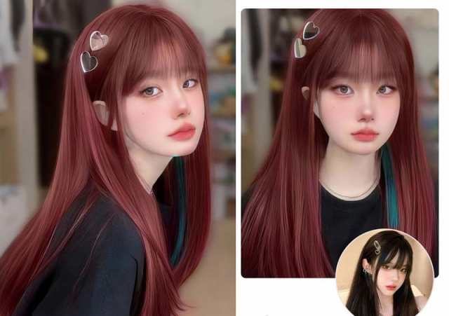 フルウィッグ ロング レディース 赤 ウィッグ 部分かつら付き 仮装 超自然 エクステ かつら wig ロリータ Lolita コスプレ ハロウィン  の通販はau PAY マーケット - Glory Park | au PAY マーケット－通販サイト