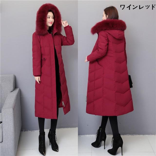 ロングコート　ファー付き　（ワインレッド） ワインレッド ファー付きロングコート お値下げ相談⭕️【新品