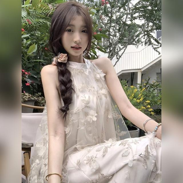 衣装 ロング丈 マキシ アメリカン衣手 刺しゅう 花柄 スピード競技 カクテルドレスルー 白 A生産ライン 体型取りまかなう 途轍も無い大きさ 韓国コーデ レディース 女子らしい 夏