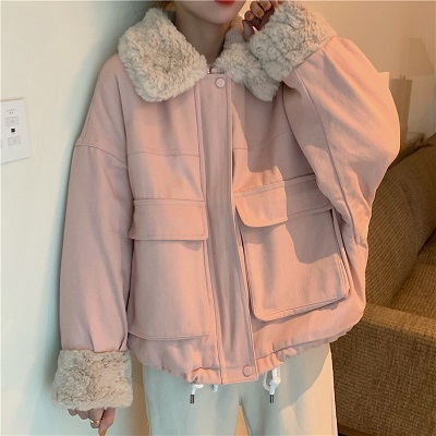 アウター パステルカラー ドルマン ドルマンスリーブ ラム ウール ファー 襟付き ピンク 水色 黄色 イエロー かわいい ガーリー カジュアの通販はau Pay マーケット Solare Shop