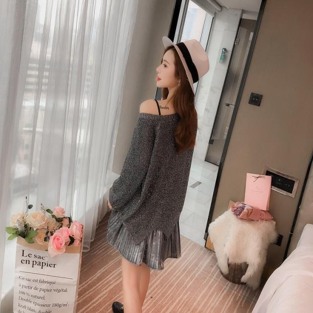 オフショルゆったりニットワンピース レディースワンピース オフショルワンピース ゆったりサイズ 大きめサイズ ニットワンピースの通販はau Pay マーケット Solare Shop