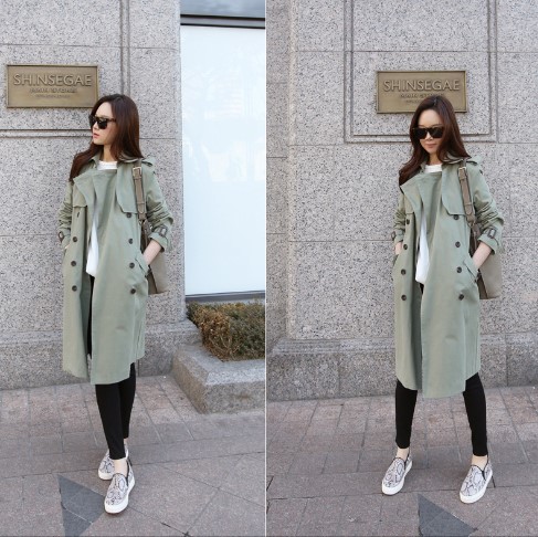 トレンチコート ロング ロングコート アウター レディース スプリングコート 春 ベージュ モスグリーン カーキ シンプルの通販はau Pay マーケット Solare Shop
