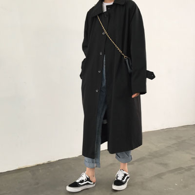 カジュアル オーバーサイズ ロングコート トレンチコート 春コート 秋コート 秋冬 メンズライク ベージュ シングル 大きいサイズ ゆったの通販はau Pay マーケット Solare Shop