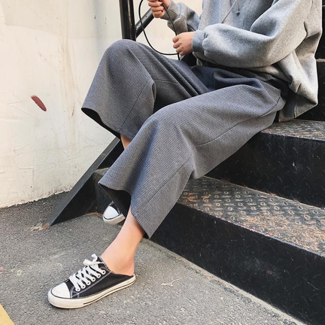 リブニットパンツ ワイドパンツ ニットパンツ レディース ロングパンツ ボトムス リブニット ウエストゴム 韓国 オルチャン 楽チンの通販はau Pay マーケット Solare Shop