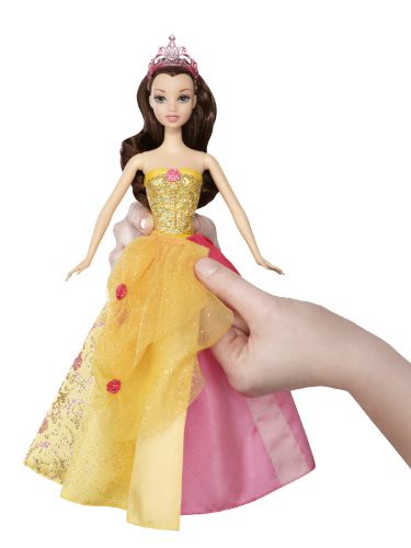 バービーDisney Princess 2-In-1 Ballgown Surprise Belle Doll W1138