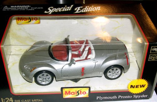 Maisto マイスト Plymouth Pronto Spyder Silver Convertible 1:24 スケール Diecast Metal with Plastic
