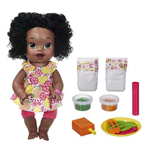 輸入ベビーアライブ赤ちゃんおままごと Baby Alive Super Snacks Snackin' Sara African American