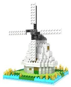 Micro Blocks, Windmill Model, Small Building Block Set, Nanoblock