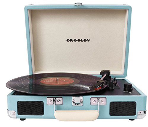 Crosley モダン＆アクティブなトランク型 ポータブルターンテーブル ターコイズ