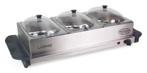 その他家電 Living by Nostalgia BCD332 3-Station Mini Buffet Server with Warming Tray