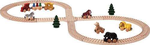 【米国正規商品・】 木製おもちゃ Maple Landmark Wooden Toy Safari Train Set -Kids メイプルランドマ