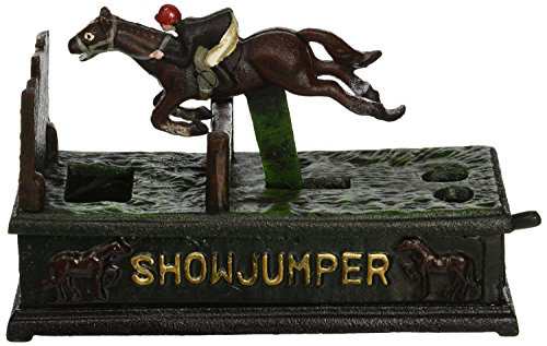 Design Toscano Equestrian Show Jumper Authentic Foundry Cast Iron Mechanical Bank by Design Toscan