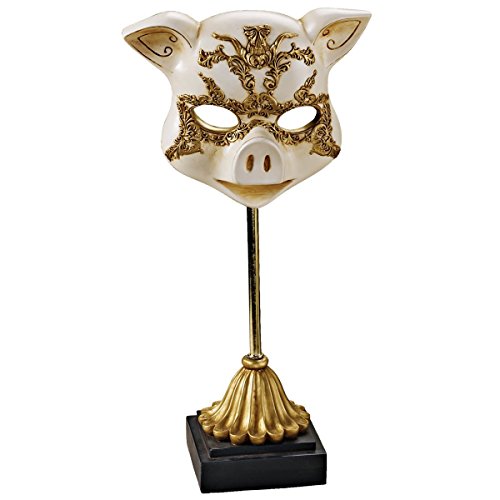 Design Toscano Animal Masquerade Venetian Style Mask Statue: Maiale