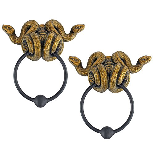 Design Toscano Egyptian Cobra Goddess Towel Ring Wall Sculpture (Set of 2)
