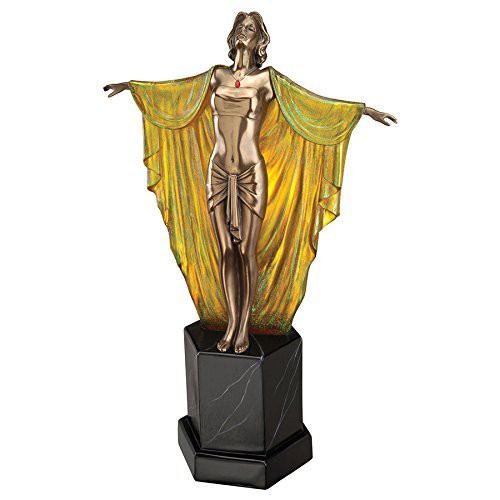 Design Toscano Majestic Maiden Art Deco Illuminated Sculpture Multicolor