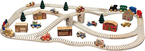 【米国正規商品・】 木製おもちゃ Maple Landmark Wooden Toy Town Train Set -Kids メイプルランドマーの通販は